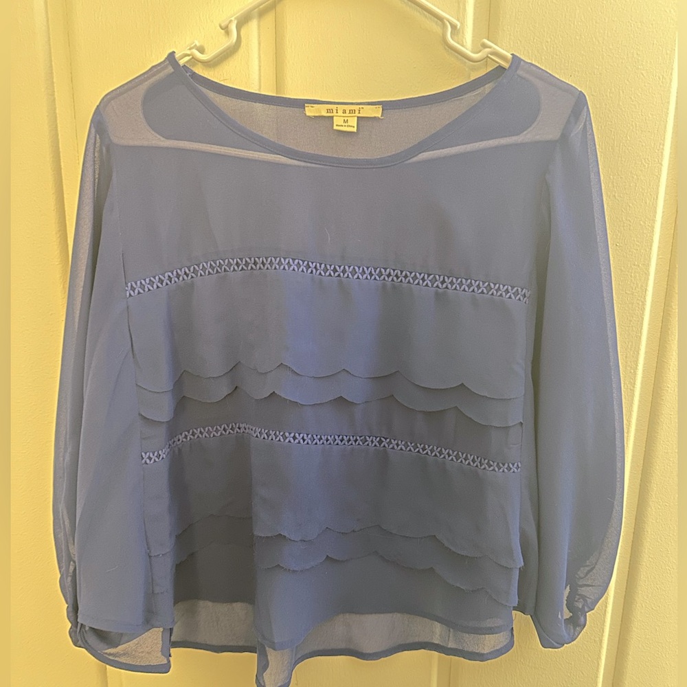 Miami size M top- cobalt blue (sheer)
